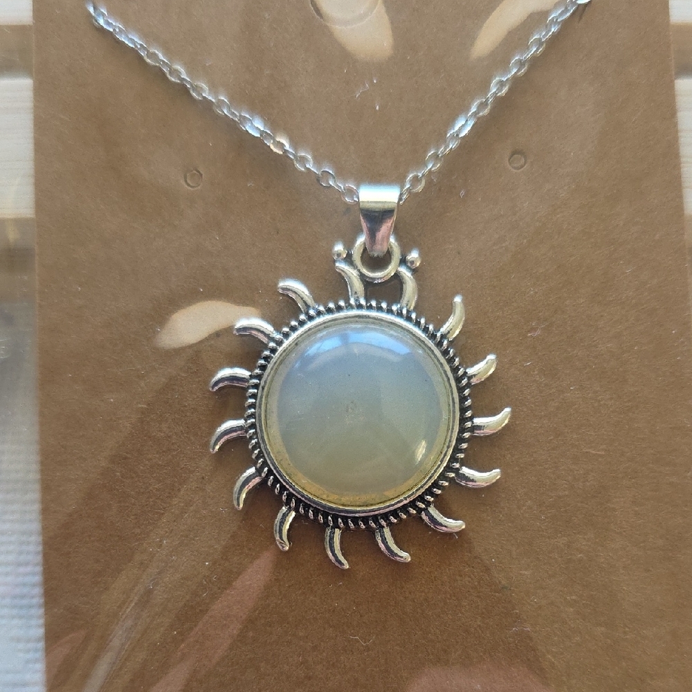 Silver Sun Pendant Necklace